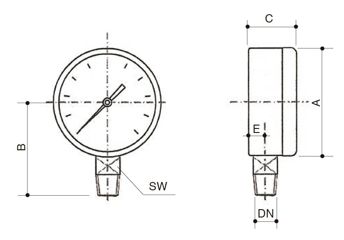 MANÓMETRO RADIAL 1/4" x 63mm | 0-6bar