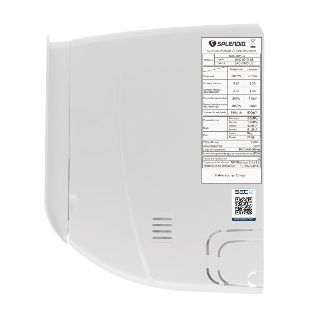 AIRE AC SPLIT MURO 9.000 BTU ON OFF - SPLENDID